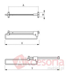 Wieszak wysuwny L 250 metal/tworzywo nikiel - Rejs