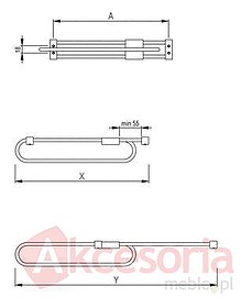 Wieszak wysuwny E50 350 metal/tworzywo chrom/czarny - Rejs