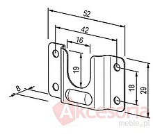 Uchwyt Drążka Profilowanego 22/25x15 Metal Ocynk Biały - Rejs