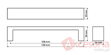 Uchwyty Uchwyt Aluminiowy UA59 Czarny Połysk Rozstaw 192mm - Gamet