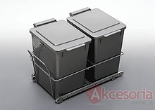 Kosz Na Śmieci Podwójny 2x 12l Tworzywo Sztuczne Srebrny - Rejs
