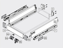 Szuflady Szuflada wewnętrzna TANDEMBOX ANTARO z hamulcem / wys. M=83 mm / dł. 50 cm / 30 kg / szary - Blum