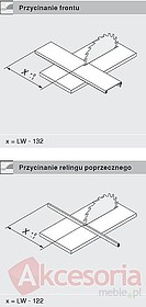 Szuflady ANTARO Wys.D=M+1Reling Wewnętrzna Głęb.55cm 30kg CZARNA Hamulec - Blum