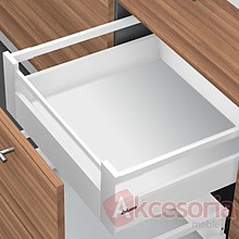 Szuflady ANTARO Wys.D=M+1Reling Wewnętrzna Głęb.55cm 30kg CZARNA Hamulec - Blum