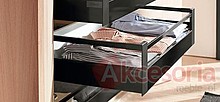 Szuflady ANTARO Wys.D=M+1Reling Wewnętrzna Głęb.55cm 30kg CZARNA Hamulec - Blum