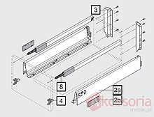 Tandembox ANTARO Wys.D=M+1Reling Głęb.50cm 50kg SZARA TIP-ON - Blum