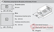 Szuflady Tandembox ANTARO M=83mm 45cm Wewnętrzna CZARNA 30kg Z Hamulcem - Blum