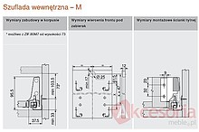 Szuflady Tandembox ANTARO M=83mm 45cm Wewnętrzna CZARNA 30kg Z Hamulcem - Blum