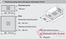 Szuflady BOXSIDE Metalowy Z37A BIAŁY Do ANTARO o Dł.45cm Wys.D 1SZT - Blum