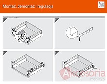 Szuflady BOXSIDE Metal Z37A BIAŁY Do ANTARO Dł.45cm Wys.D 2szt+Mocowanie - Blum