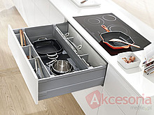 Szuflady Tandembox ANTARO Wys.D=M+Z37A Głęb.65cm 65kg SZARA Hamulec - Blum