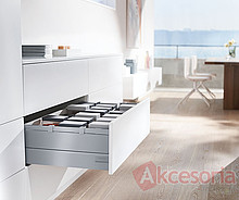 Szuflady Tandembox ANTARO Wys.D=M+Z37A Głęb.65cm 65kg SZARA Hamulec - Blum