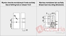 Szuflada Gamet Box  Wys=100mm Prowadnice 50cm SZARA - Gamet
