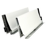 BOKI 358K Jedwabiściebiałe z zaślepkami do szuflady TANDEMBOX ANTARO  Wysokość boku: K=115 mm Do długości prowadnicy: 270 mm Regulacja wysokości: +/-...