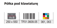 Półka pod klawiaturę tworzywo sztuczne szary - IMPORT