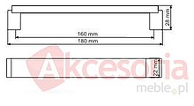 Uchwyt Aluminiowy US48 Biały połysk z przetarc. Rozstaw 192mm(W) - Gamet