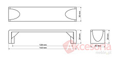 Uchwyt UU34 nikiel satynowy rozstaw 320mm - Gamet