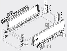 Szuflady Szuflada TANDEMBOX ANTARO z hamulcem / wys. K=115 mm / dł. 50 cm / 30 kg / biały - Blum