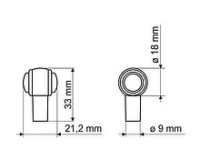 Uchwyty Gałka GW23 - stare złoto / 21.2 mm - Gamet