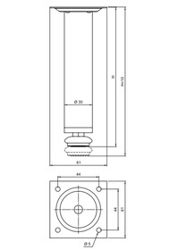 Nóżki i cokoły Nóżka okrągła D-737 z regulacją - stal szczotkowana / wys. 10 cm - Amix