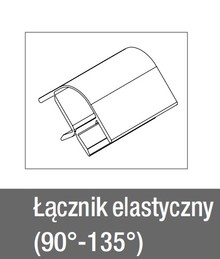 Systemy cokołowe Łącznik 90-135° Elastyczny do Cokołu wys.15cm ALUminium Szczotk. - Rehau