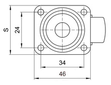 Kółka Kółko obrotowe łożyskowane KDS-202 - szary / fi 40 mm - Amix