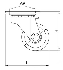 Kółka Kółko obrotowe łożyskowane KDS-202 - szary / fi 30 mm - Amix