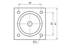 Nóżki i cokoły Nóżka kwadratowa D-737-3 z regulacją - chrom połysk / wys. 10 cm - Amix