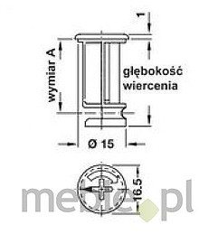 Złączki montażowe Złączka MINIFIX 15 z kołnierzem / płyta od 34 mm - Häfele