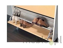 Okucie uchylne do szafki na buty 3 rzędowe tworzywo szare - Häfele