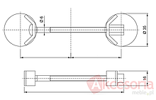 Złączki montażowe Złącze metalowe KDS-058 do łączenia blatów / dł. 15 cm - Amix