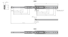 Prowadnice do szuflad Prowadnice DZ5343+DZ5344 z blokadą / dł. 35 cm / 85 kg / wysuw 100% - Accuride