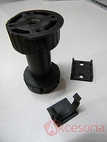 Klip do nóżki PN16 czarna  wys. 10cm z klipem - IMPORT