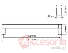 Reling RU08 Chrom aluminium naturalne Rozstaw 384 mm(W) - Gamet