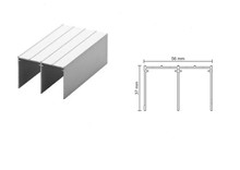 Prowadnice do drzwi Tor Górny Medium 56/II Do Drzwi Przesuwnych Srebrny dł.300 cm - Aluprofil