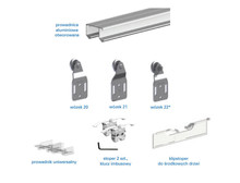 Systemy drzwi przesuwnych Zestaw HORUS HR20 do 3 drzwi przesuwnych / dł. 200 cm / 45 kg - Valcomp
