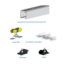 Systemy drzwi przesuwnych Zestaw HERKULES HS60 do 1 drzwi przejściowych / dł. 300 cm / 60 kg - Valcomp