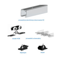 Systemy drzwi przesuwnych Zestaw HERKULES HS120 do 1 drzwi przejściowych / dł. 300 cm / 120 kg - Valcomp