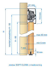 Systemy drzwi przesuwnych Zestaw HERMES HE22 do drzwi przesuwnych / dł. 220 cm / 60 kg - Valcomp