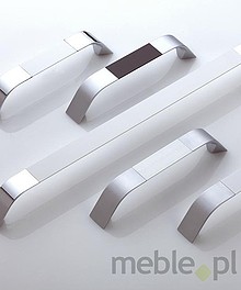 Uchwyt UA85 192 mm biały mat, chrom satynowy - Gamet