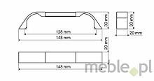 Uchwyt UA85 192 mm biały mat, chrom satynowy - Gamet