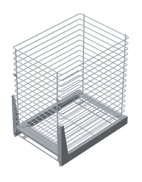 VARIANT PLUS Kosz Na Bieliznę 50 SREBRNY Wysuwny HAMULEC Gł.50cm