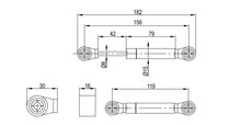 Podnośniki Podnośnik okapowy pneumatyczny NEW 80N L-156mm KRÓTKI - IMPORT