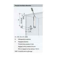 Podnośniki Siłownik Tip-On AVENTOS HK-XS / średni LF 500-1200 - Blum