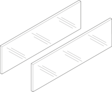 Szuflady LEGRABOX element dekoracyjny - bok, wysokość C (138 mm), dł.=500 mm, szkło przezroczyste, 2 szt. w kpl. , do LEGRABOX free - Blum