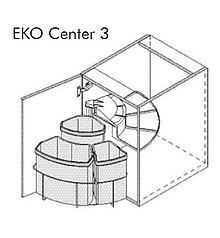 Segregacja odpadów Kosz Wurth EKO CENTER 3 do korpusu 50 cm / 19+12+9 l - Würth