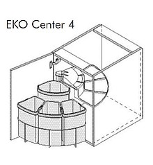 Segregacja odpadów Kosz Wurth EKO CENTER 4 do korpusu 50 cm / 1x12 + 3x9 l - Würth