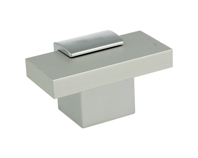 Gałka GL66 Chrom satynowy, naturalne aluminium(W)