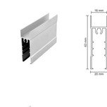 Listwa Dolna 18 o długości 300 cm.   Zastosowanie :  do drzwi przesuwnych wykonanych z płyty gr. 18 mm.   Linia Premium 75.   Wykonana z aluminium w...