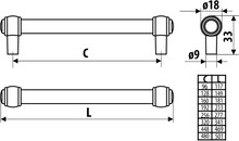 Reling RE23 - stare srebro / rozstaw 128 mm - Gamet